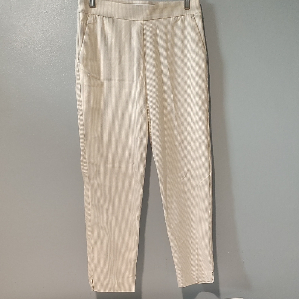 Counterparts Women's Cream with White Pin Striped Pants - Picture 3 of 17